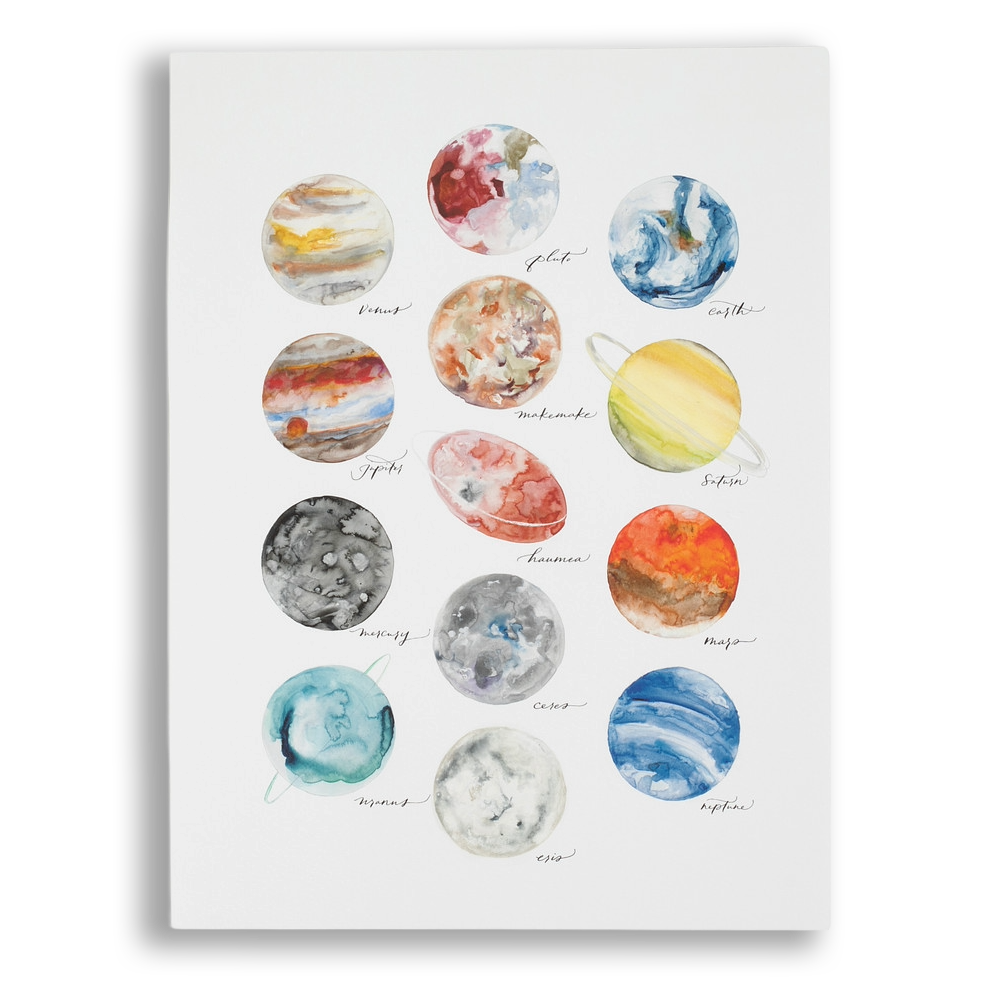 Watercolor Planets - 9x12 Print